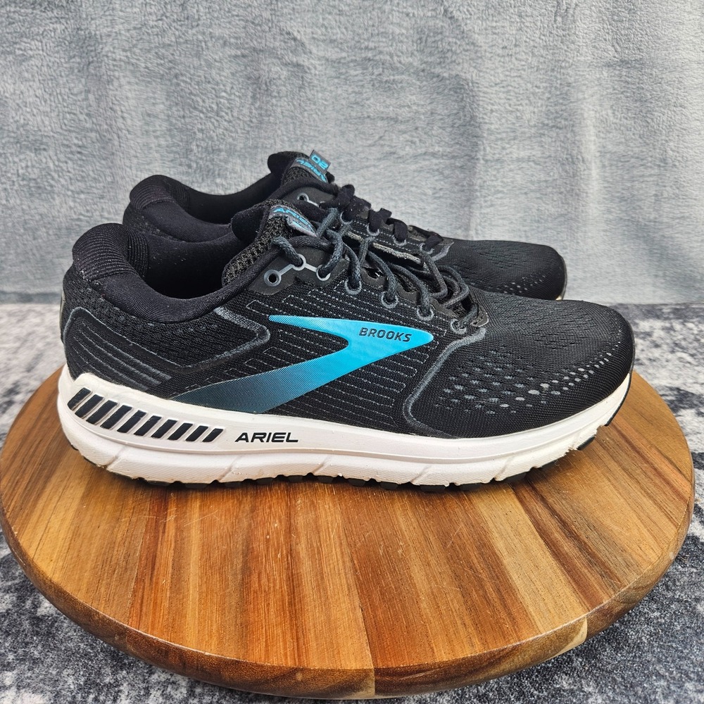 Brooks Ariel 20 Shoes Women's Size 8 Wide Black Blue Running Athletic Sneakers